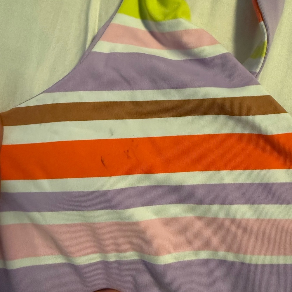 Roxy Purple and Orange One Piece Swimsuit with Modern Stripes - Picture 5 of 5
